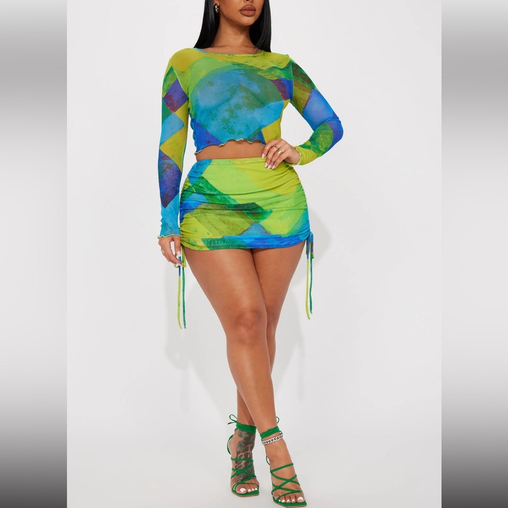 Mesh skirt set 💚